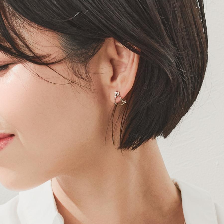 K18 EARTH GOLD ダイヤモンド ピアス（シングル左用） アクセサリー レディース ジュエリー 103808080192の画像