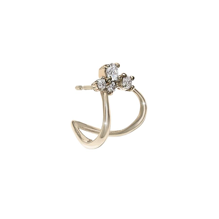 K18 EARTH GOLD ダイヤモンド ピアス（シングル右用） アクセサリー レディース ジュエリー 103808080193の画像