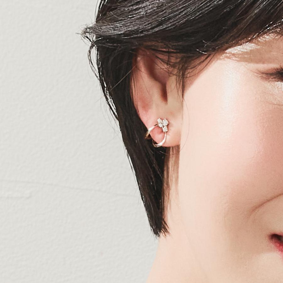 K18 EARTH GOLD ダイヤモンド ピアス（シングル右用） アクセサリー レディース ジュエリー 103808080193の画像