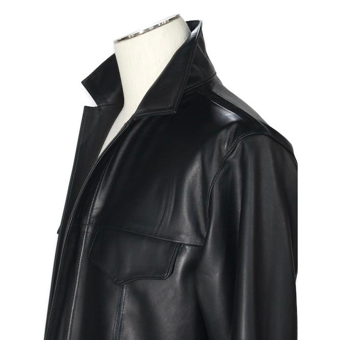 5351 POUR LES HOMMES 50％OFF ラムレザーシャツ ブルゾン ブラック