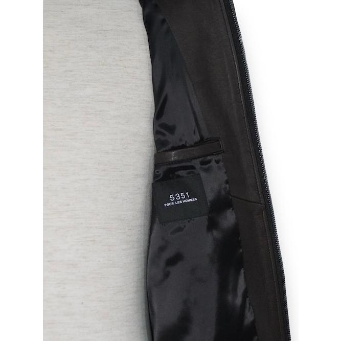20%OFF シングル レザージャケット ダークブラウン 5351POUR LES HOMMES 5351プール・オムの画像