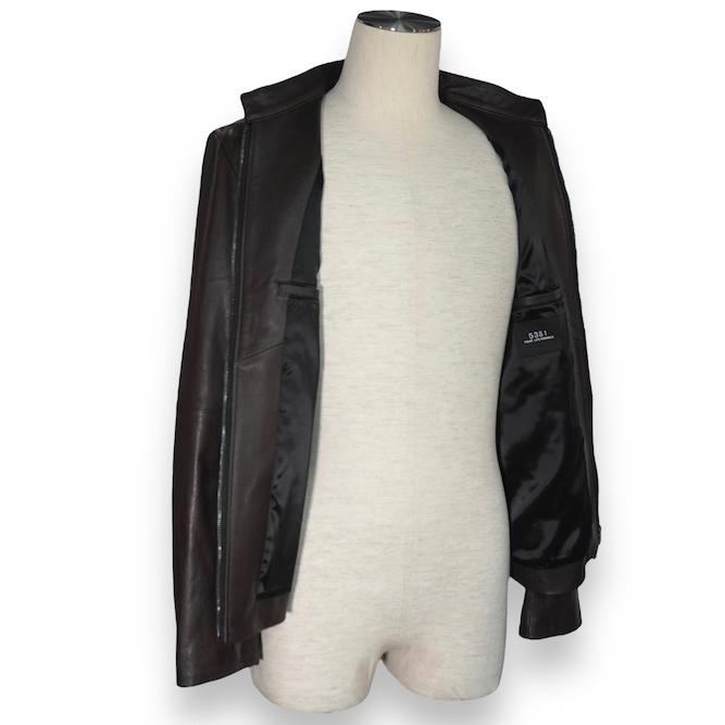 20%OFF シングル レザージャケット ダークブラウン 5351POUR LES HOMMES 5351プール・オムの画像