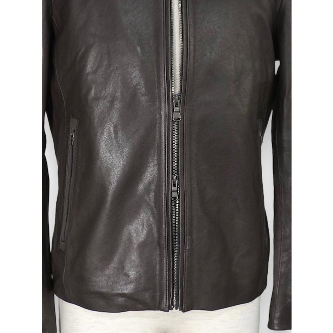 20%OFF シングル レザージャケット ダークブラウン 5351POUR LES HOMMES 5351プール・オムの画像