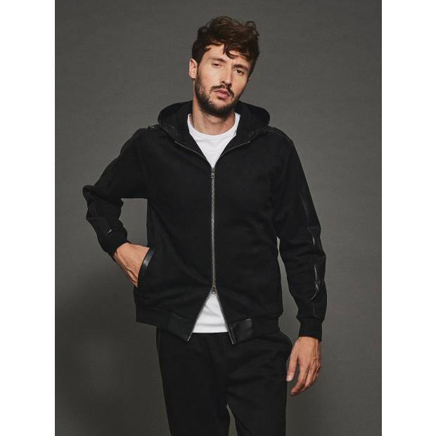 5351 POUR LES HOMMES ストレッチ スエード ZIPパーカー ブラック 