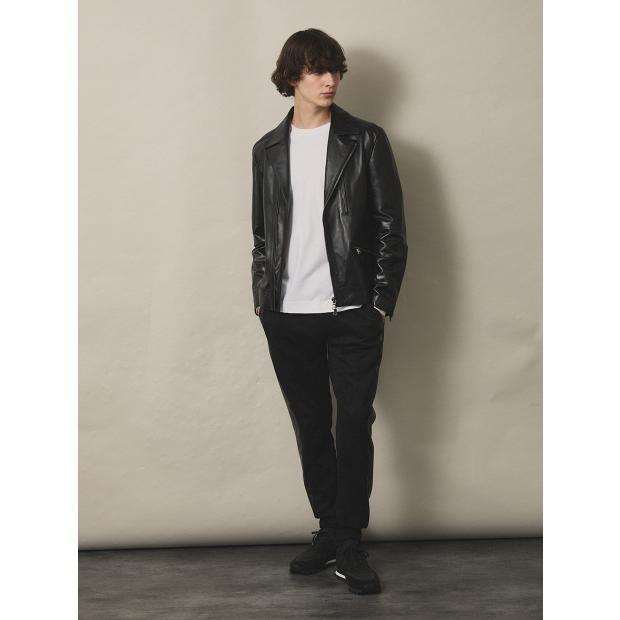 5351 POUR LES HOMMES セミダブル レザージャケット ブラック : Verite