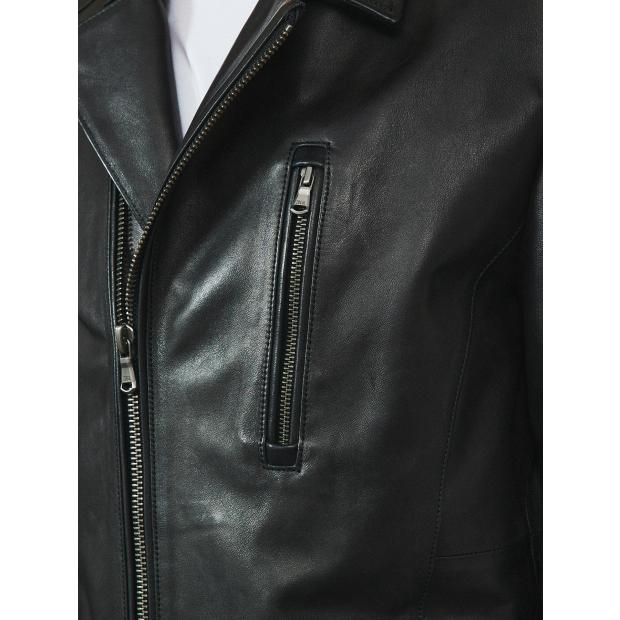 5351 POUR LES HOMMES セミダブル レザージャケット ブラック : Verite