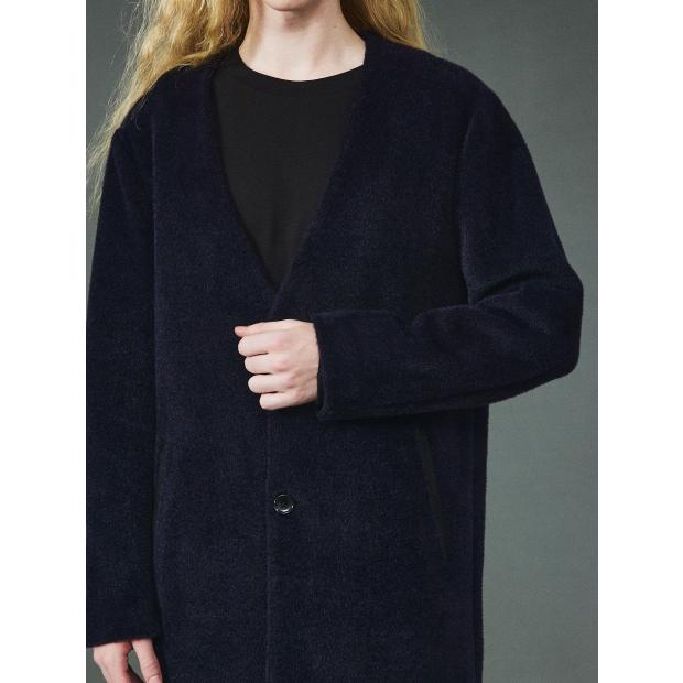 5351プール・オム（5351POUR LES HOMMES）/ノーカラー シャギー コート 5351 POUR LES HOMMES 20%OFF ノーカラー シャギー コート ブラック