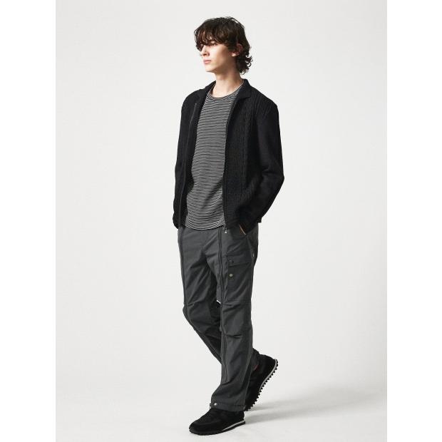 5351 POUR LES HOMMES コットン ペーパーニット ブルゾン ブラック