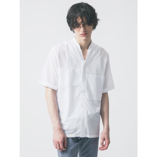 5351 POUR LES HOMMES 20%OFF パッチワーク メッシュ 半袖シャツ