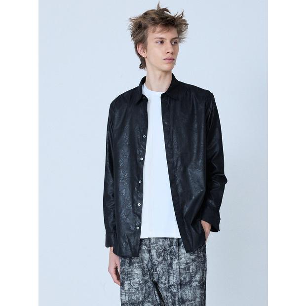 5351 POUR LES HOMMES リーフ柄 エンボス 長袖 シャツ 5351POUR LES