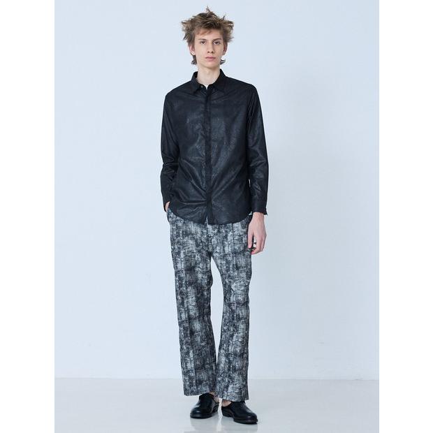 5351 POUR LES HOMMES リーフ柄 エンボス 長袖 シャツ 5351POUR LES