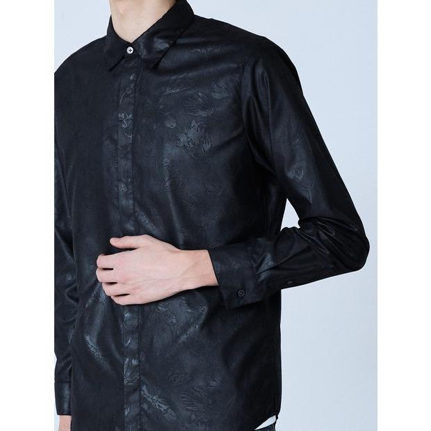 5351 POUR LES HOMMES リーフ柄 エンボス 長袖 シャツ 5351POUR LES 