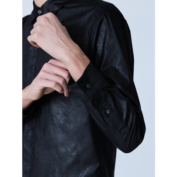 5351 POUR LES HOMMES リーフ柄 エンボス 長袖 シャツ 5351POUR LES