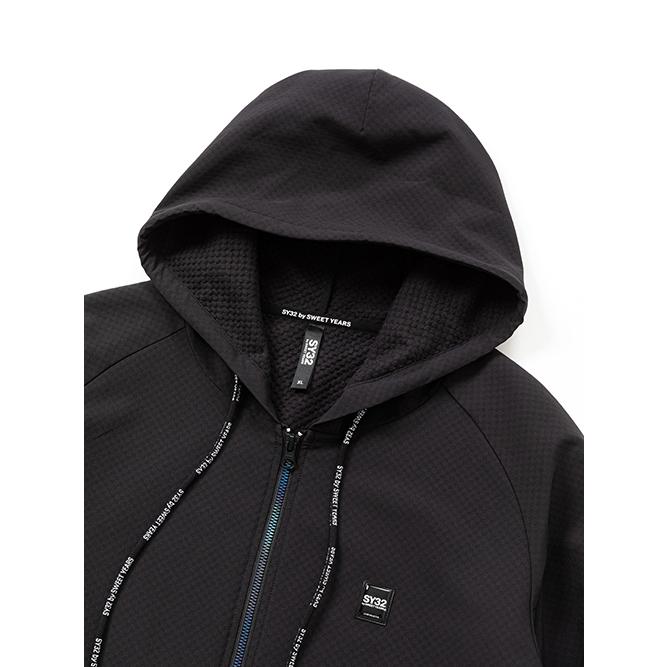 SY32:メンズ:Lサイズ:フルジップ ストーム フリース ジャケット:黒 SY32 by SWEET YEARS 50%OFF ストームフリースジャケット STORM