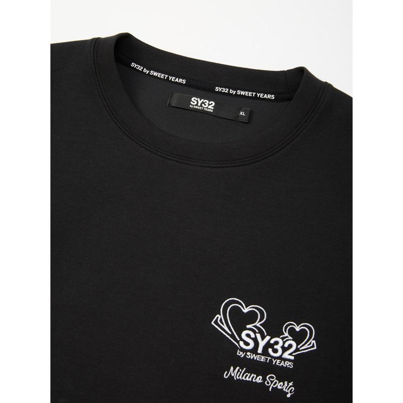 SY32 by SWEET YEARS 長袖Tシャツ MINI LOGO SWEAT L/S TEE BLACK