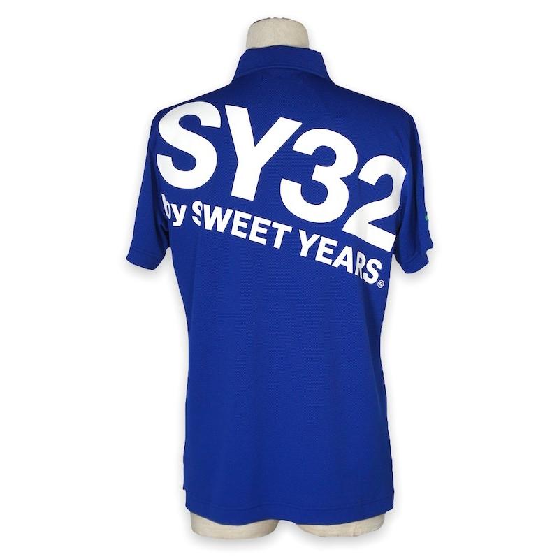 SY32 by SWEET YEARS ACTIVE BACK PRINT ZIP POLO SHIRTS-12221
