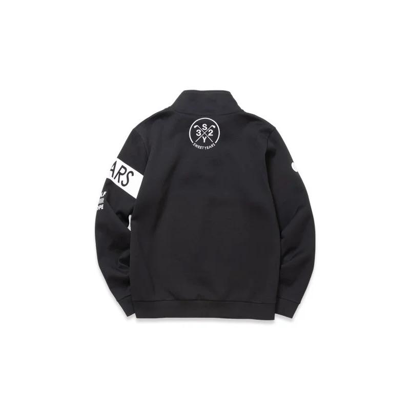 DOUBLE RUSSELL JERSEY HALF-ZIP JK BLACK SY32 by SWEET YEARS GOLF