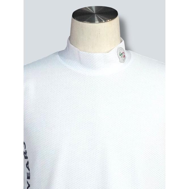 【SY32 SWEET YEARS】モックネックシャツ L ホワイト SY32 by SWEET YEARS モックネックシャツ ホワイト 3D-FACE BACK