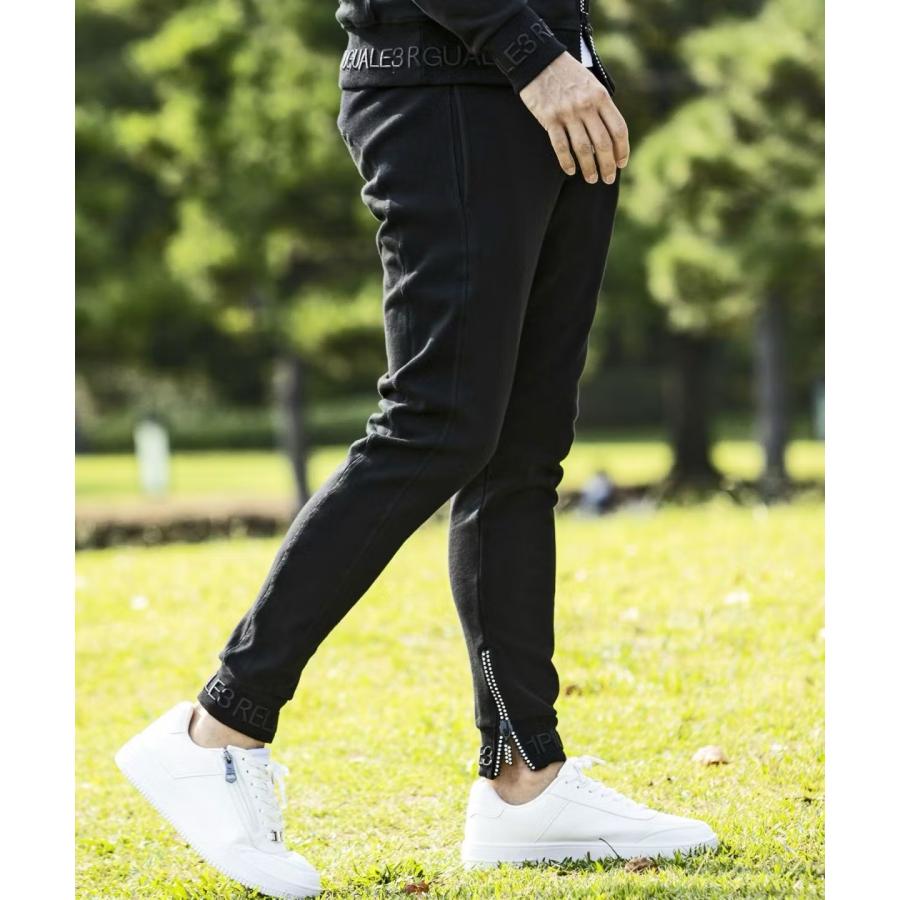 1PIU1UGUALE3 RELAX 30%OFF リブ刺繍ロングパンツ ブラック ウノピゥ