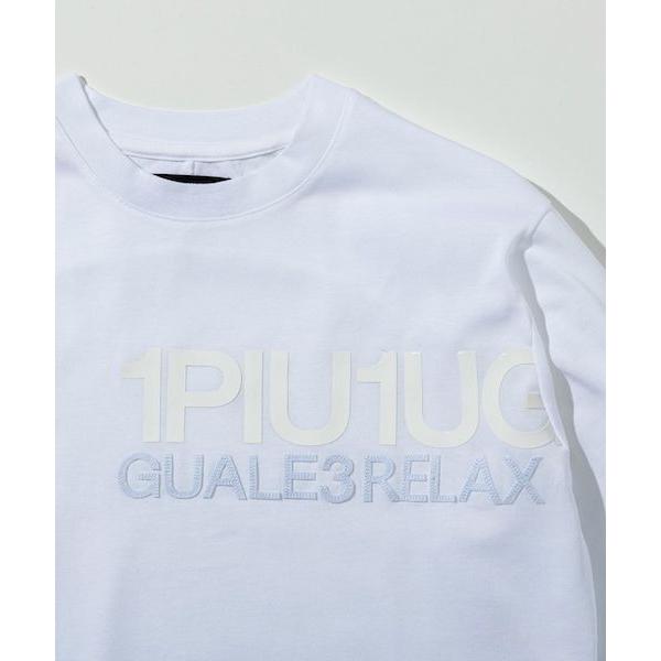 1PIU1UGUALE3 RELAX スタックロゴロングTシャツ ホワイト ウノピゥ