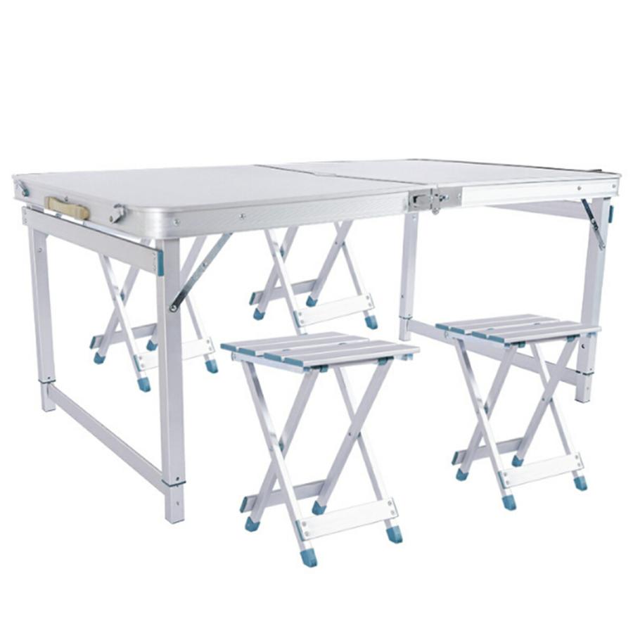 穴なし] VeroMan 折りたたみ 収納式 アウトドア テーブル 分離式チェア