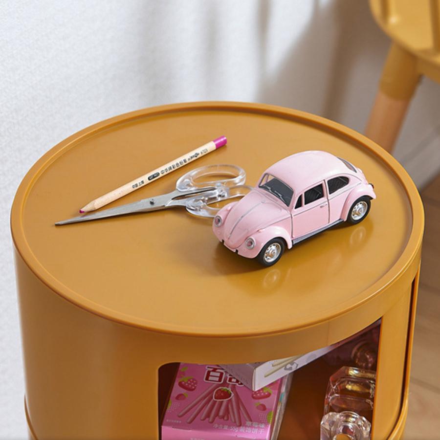 3段] VeroMan 円柱ラック 収納ラック 筒状 収納棚 スライド式 扉 ABS