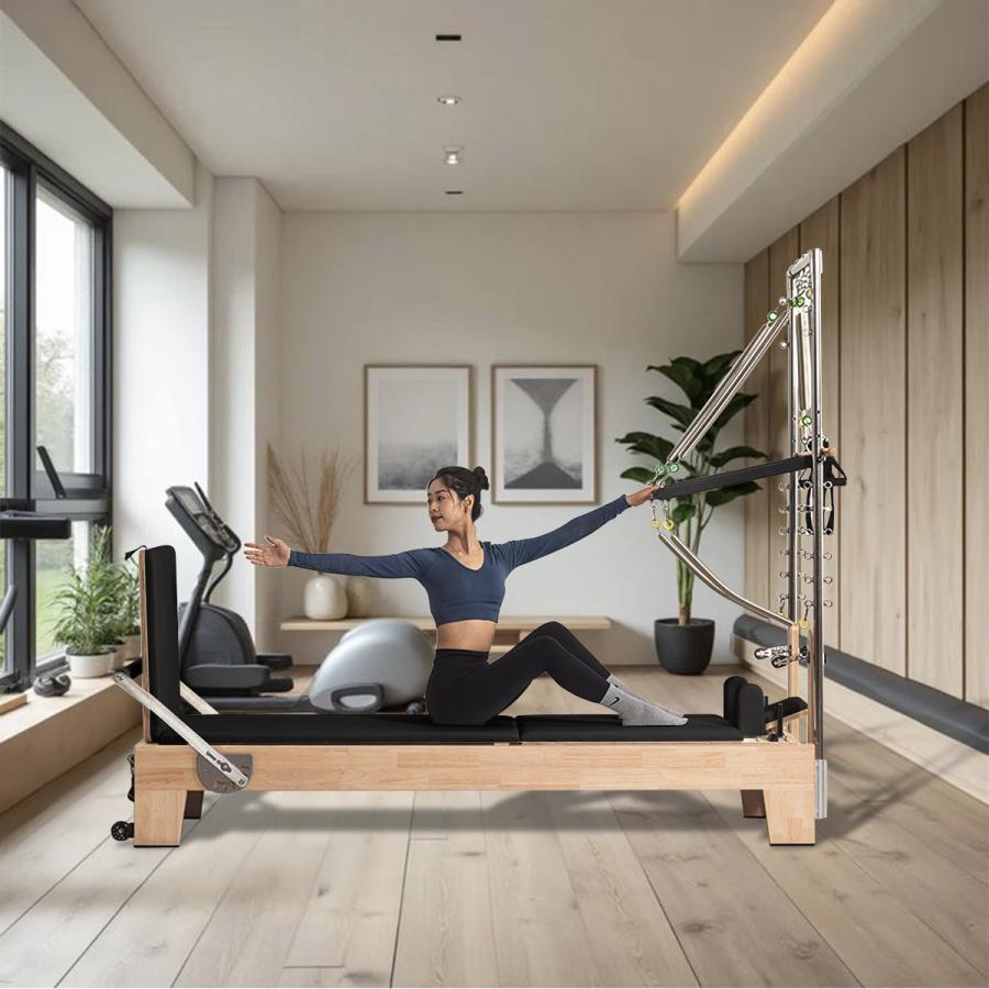 オーク材] VeroMan ピラティスマシン タワーリフォーマー 木製フレーム