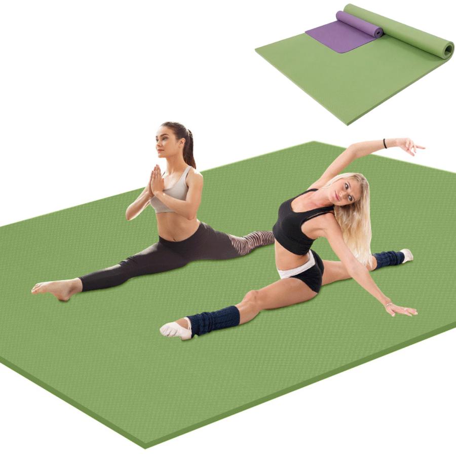 VeroMan 特大ヨガマット 200×130cm TPE 10mm厚 ワイドサイズ 防音 滑り