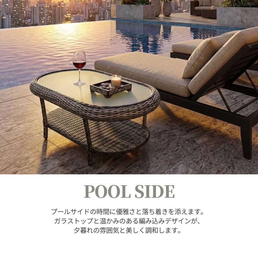 VeroMan テーブル サイドテーブル アウトドア インドア ラタン 藤 屋外 室内 プールサイド 庭 韓国インテリア