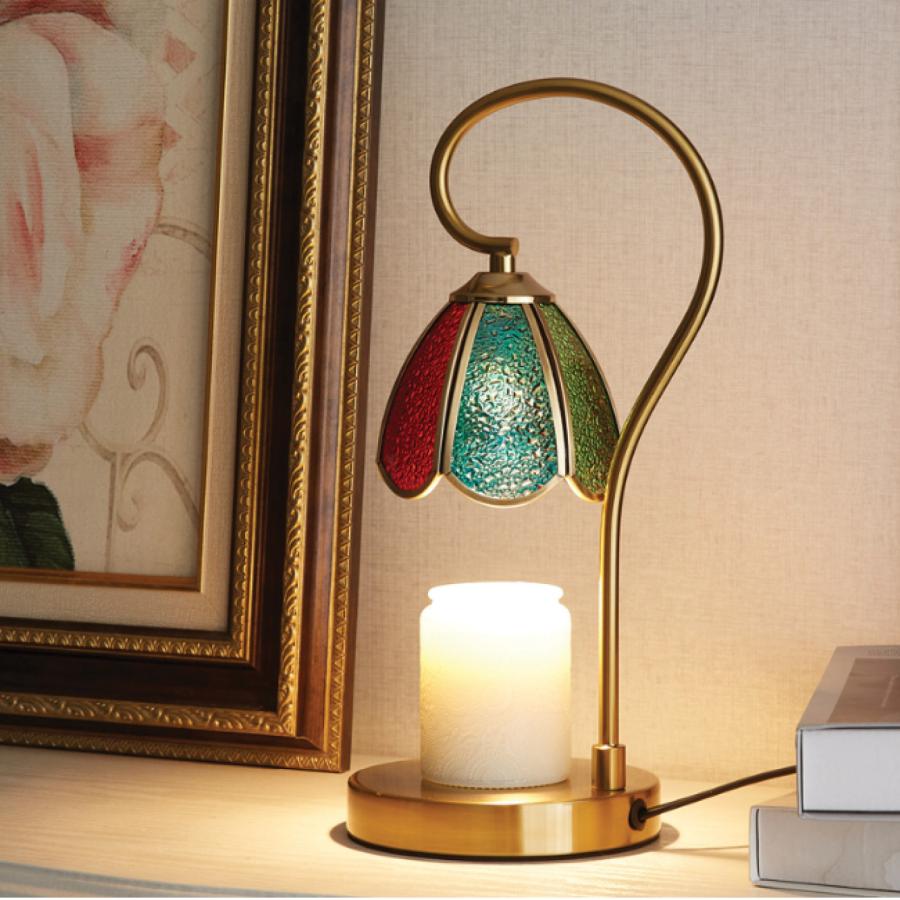 VeroMan キャンドルウォーマー ランプ ライト ステンドグラス 香りを