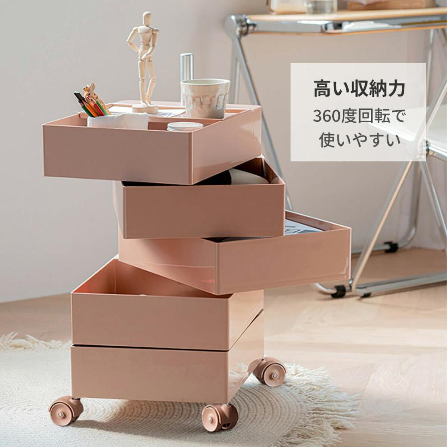 新品 5段 タワーチェスト 360度 引き出し ワゴン Y2K 韓国 インテリア VeroMan カラーラック ワゴン キャスター付き 5段 収納 ラック 収納棚