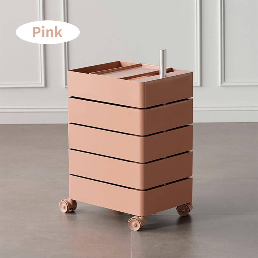 VeroMan カラーラック ワゴン キャスター付き 5段 収納 ラック 収納棚