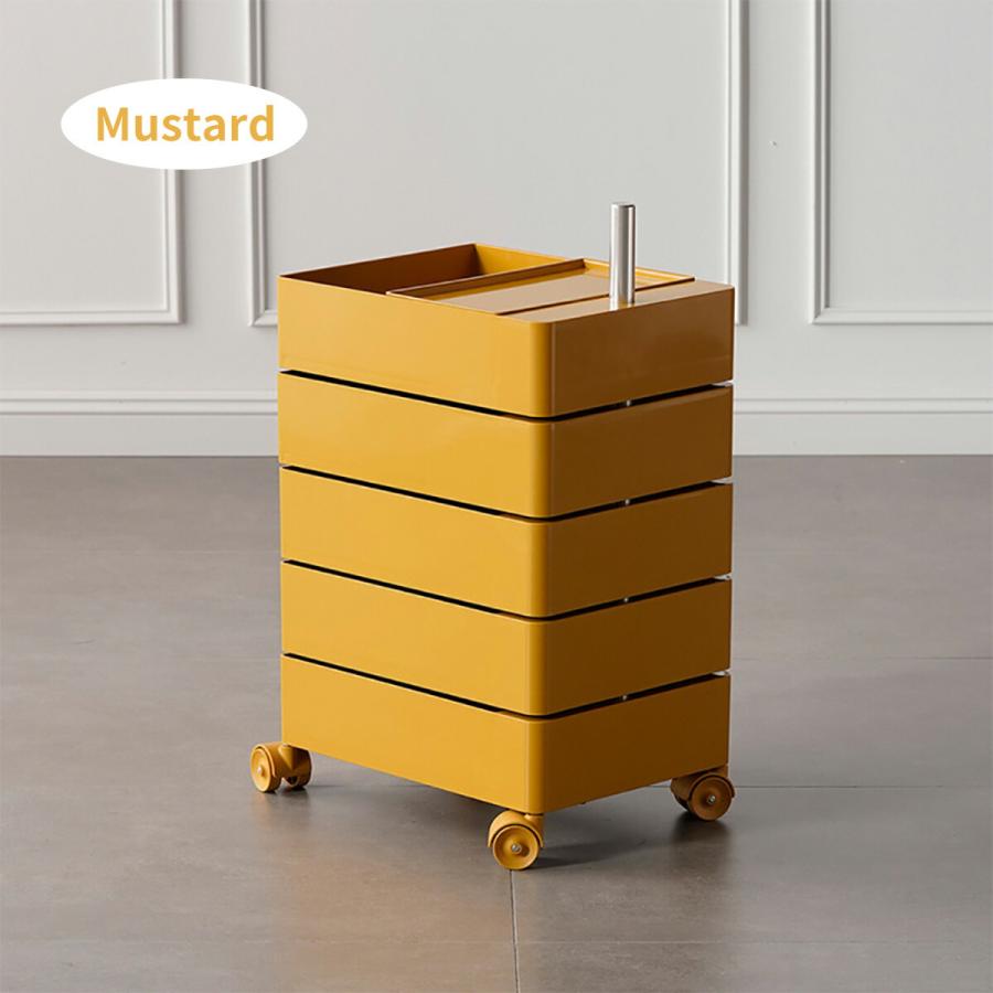 VeroMan カラーラック ワゴン キャスター付き 5段 収納 ラック 収納棚