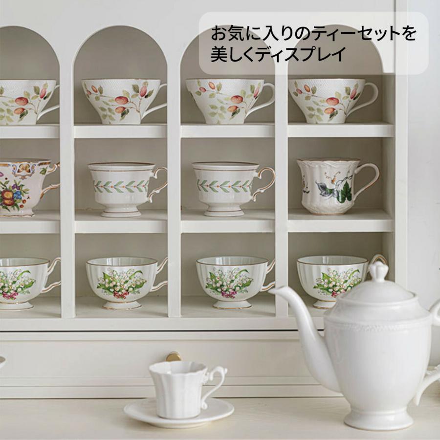 [ホワイト] VeroMan ディスプレイ ラック 棚 収納 アーチ状 引き出し付き ラック ホワイト 白 シンプル デザイン ディスプレイ ティーカップ 韓国インテリア_4