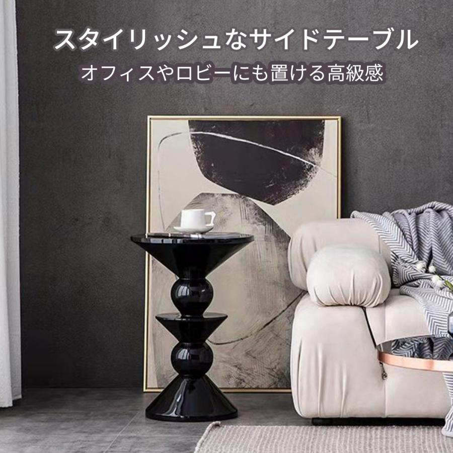 VeroMan 丸みが魅せるモダンデザイン サイドテーブル ラウンド 円形 ミニテーブル ベッドサイド 高級感漂うクリエイティブなフォルム 韓国インテリア_1