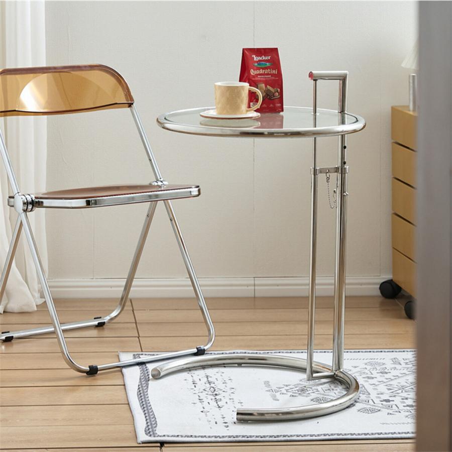 VeroMan 光をまとい浮かび上がる クリアガラスサイドテーブル