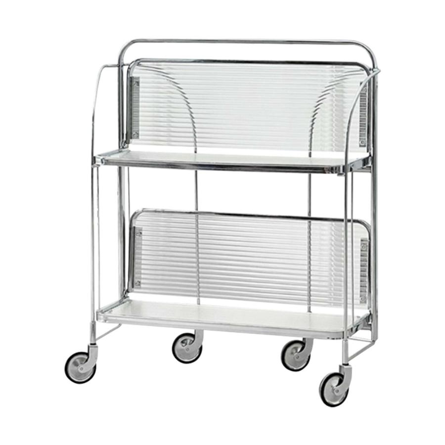 VeroMan クリアラック ワゴン 収納ラック ガラス キャスター付き