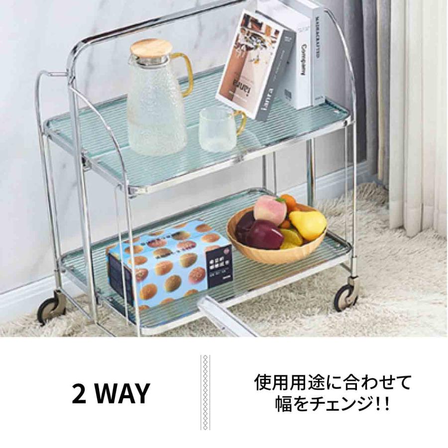 VeroMan クリアラック ワゴン 収納ラック ガラス キャスター付き