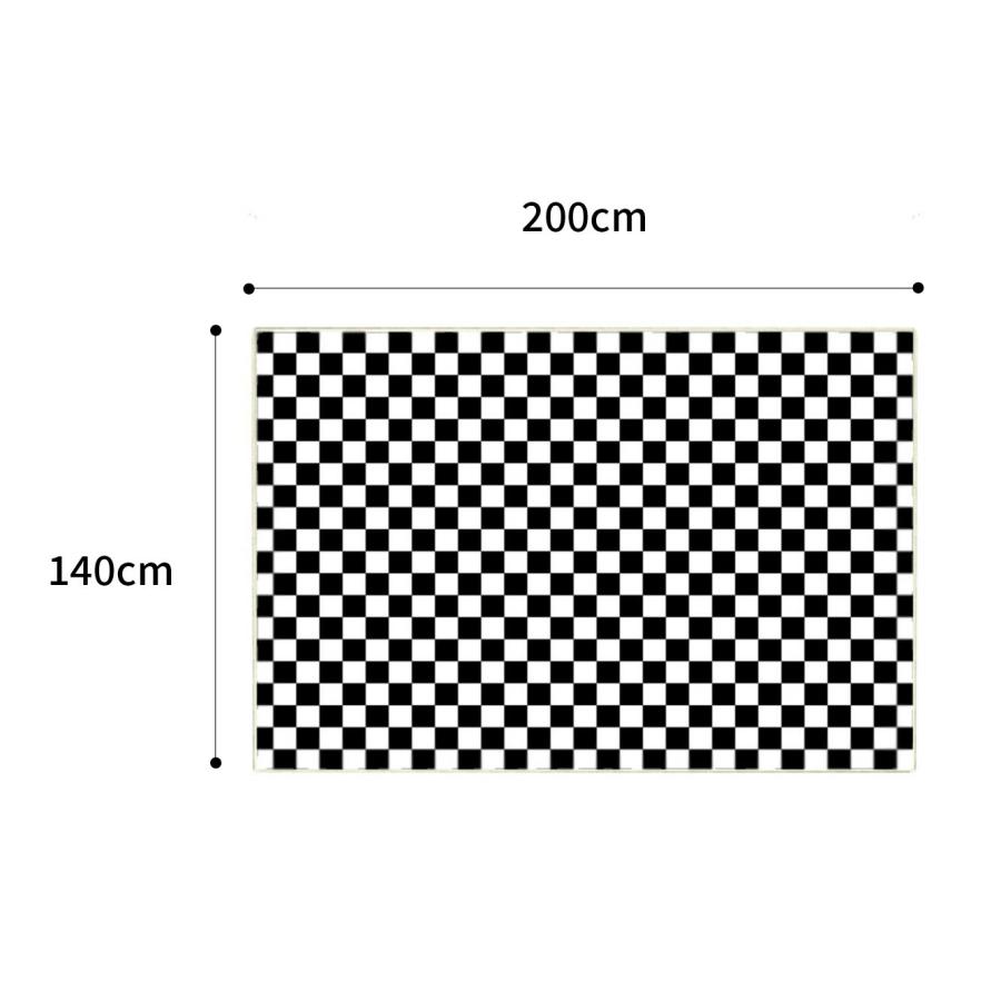 140cm x 200cm] VeroMan ラグ カーペット 韓国ラグ ブロック柄 ゆがみ