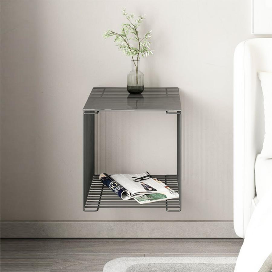 VeroMan ワイヤー シェルフ スクエア ラック サイドテーブル 床