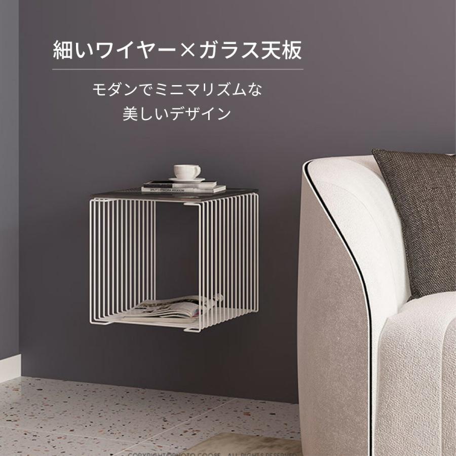 VeroMan ワイヤー シェルフ スクエア ラック サイドテーブル 床置き