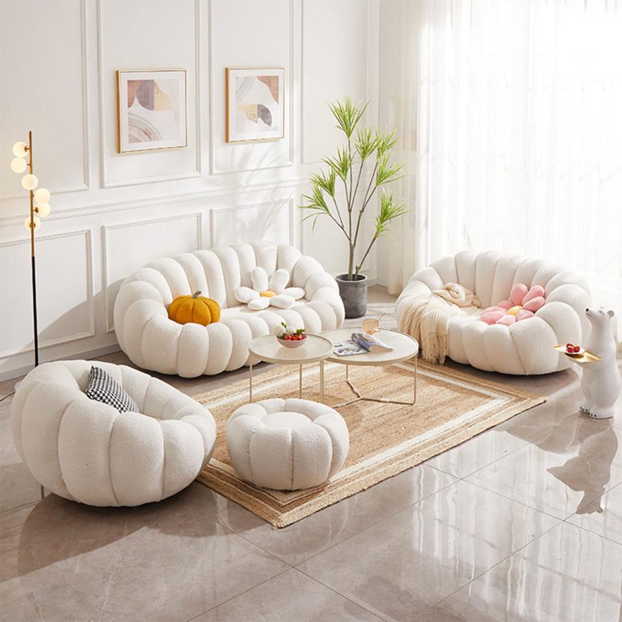 1人掛け] VeroMan ソファ 回転 カウチ もこもこ 羊 椅子 1人用