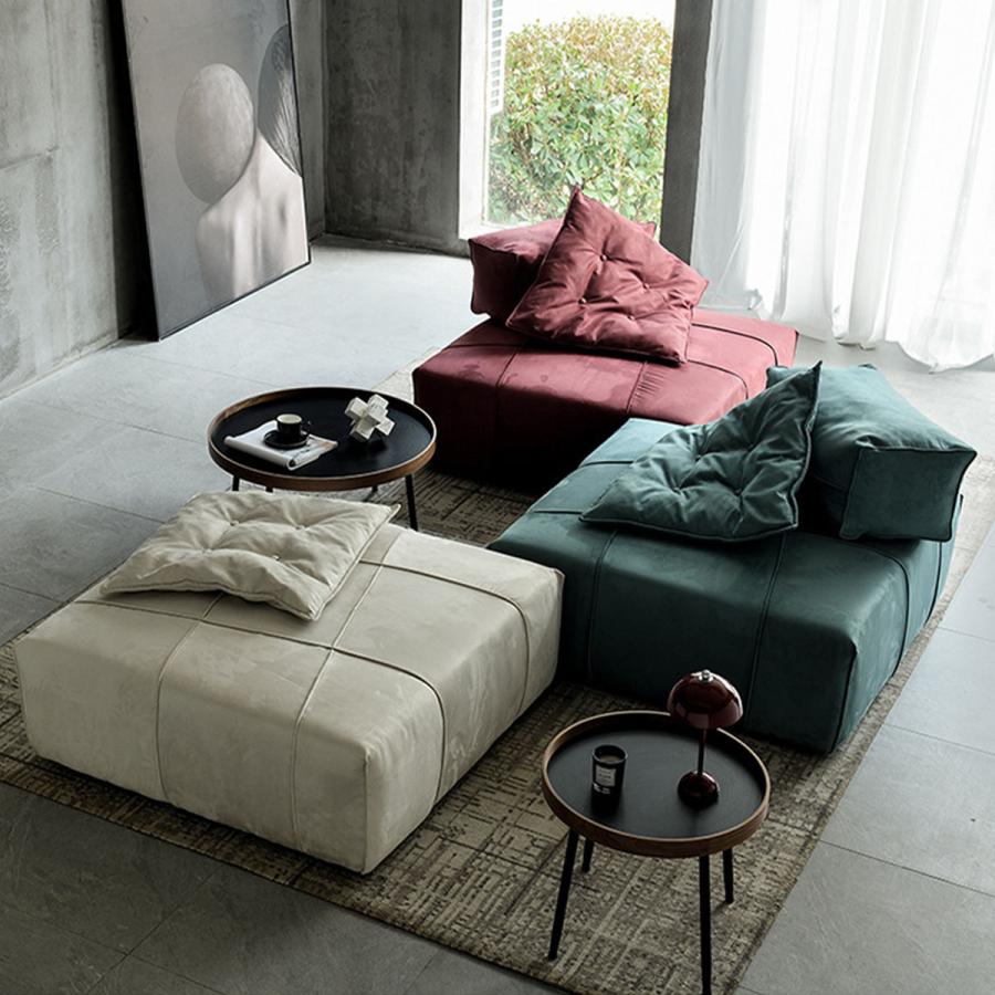 VeroMan 一人掛けソファ クッション付き フロアソファ レザー調