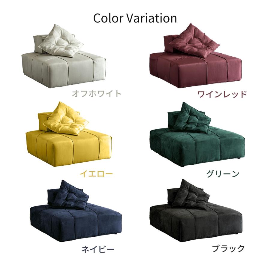 VeroMan 一人掛けソファ クッション付き フロアソファ レザー調 正方形