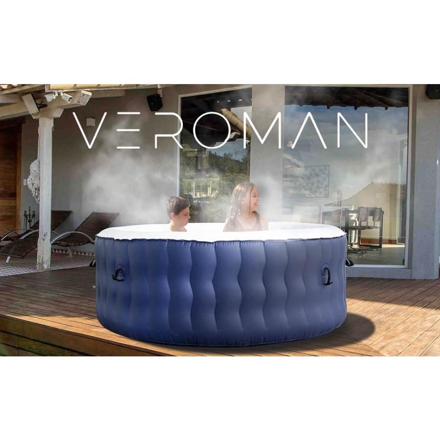 VeroMan ジャグジー バスタブ 空気で膨らむ ホームスパ ジェッドバス インフレターブル 浴槽 お風呂 バブルプール 定温加熱 木目 屋外 家庭用 - 8