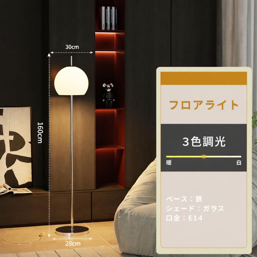 VeroMan ライト フロアライト 半円 ガラス スタンドライト フロア