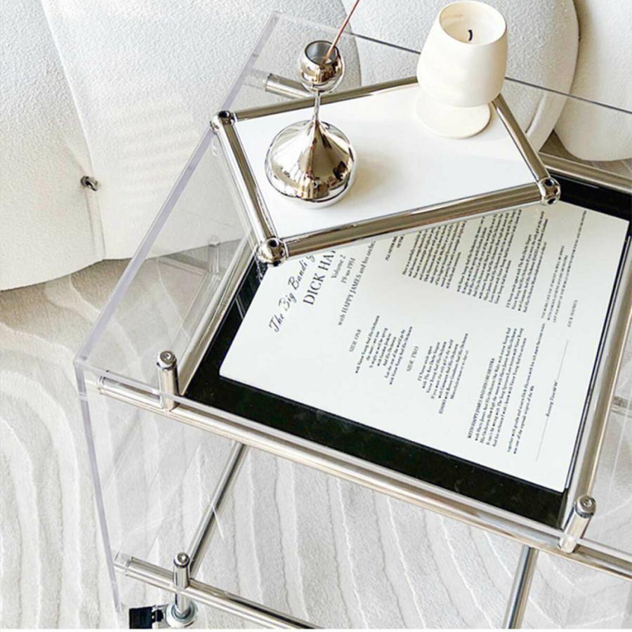 VeroMan クリアサイドテーブル サイドテーブル ソファサイド ガラス