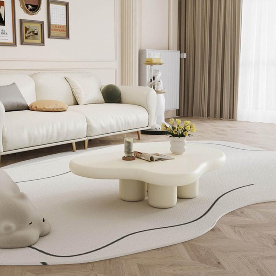 100cm] VeroMan うねうね 雲 コーヒーテーブル ウェーブ ローテーブル