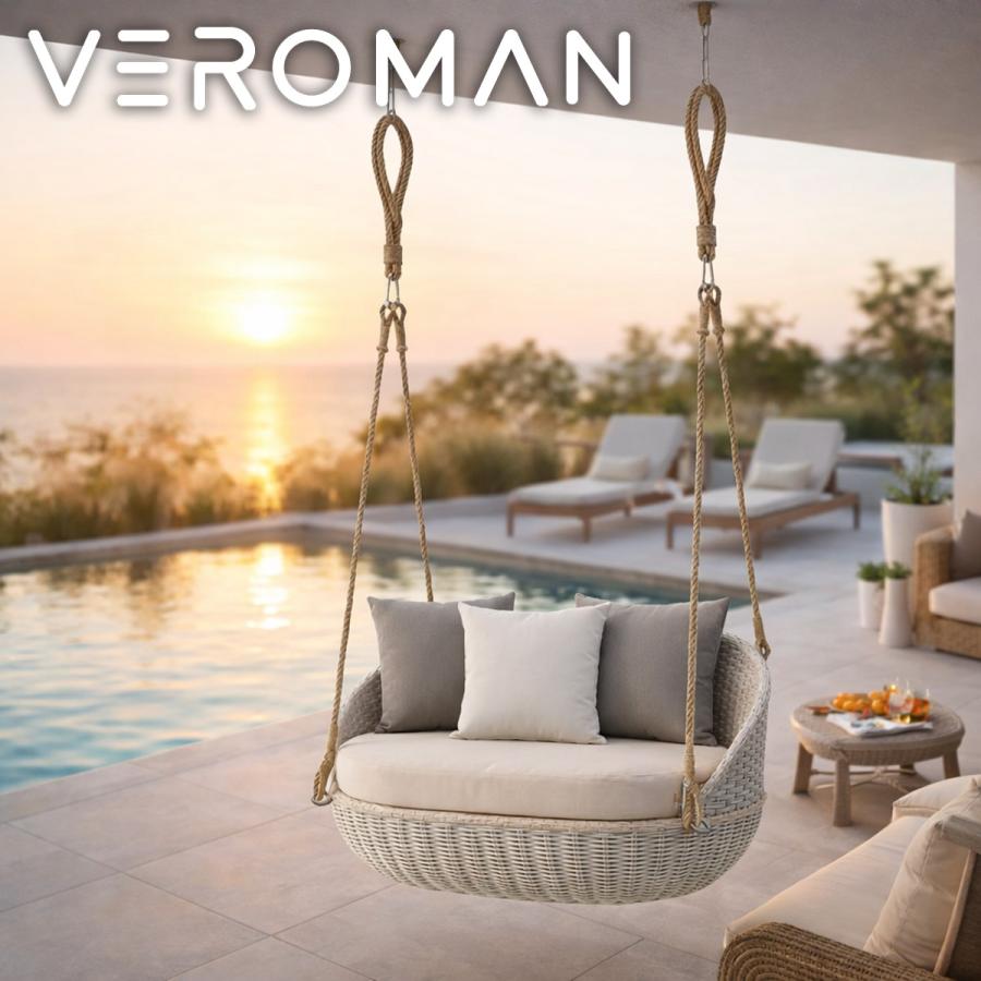 期間限定【新品未使用】VeroMan ハンギングチェア ホワイト 一人掛け] VeroMan ハンギングチェア チェア ハンモックチェア
