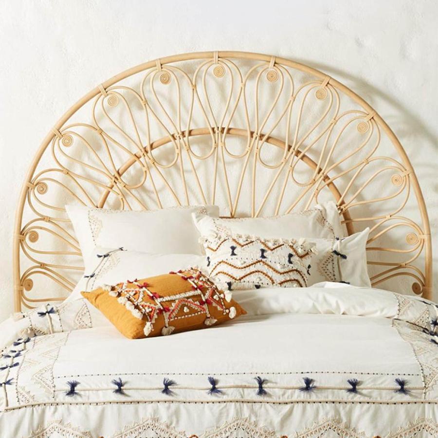 VEROMAN ラタン編みベッドフレーム ベッドフレーム ベッド